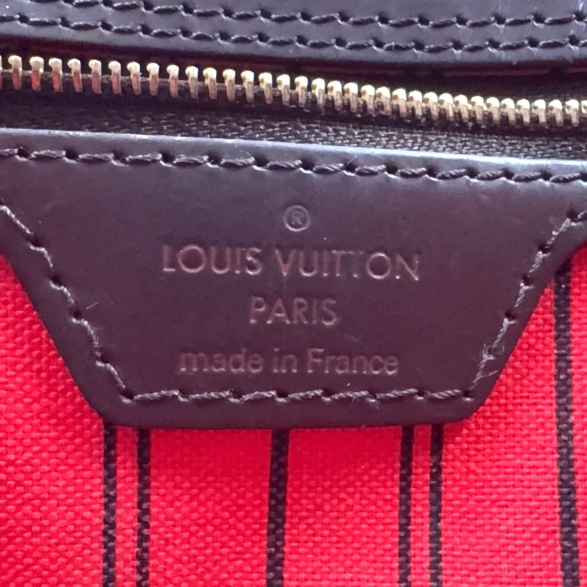 Louis Vuitton Neverfull MM Damier Ebene No Affiliation Leather Brown Tote Bag — view 4