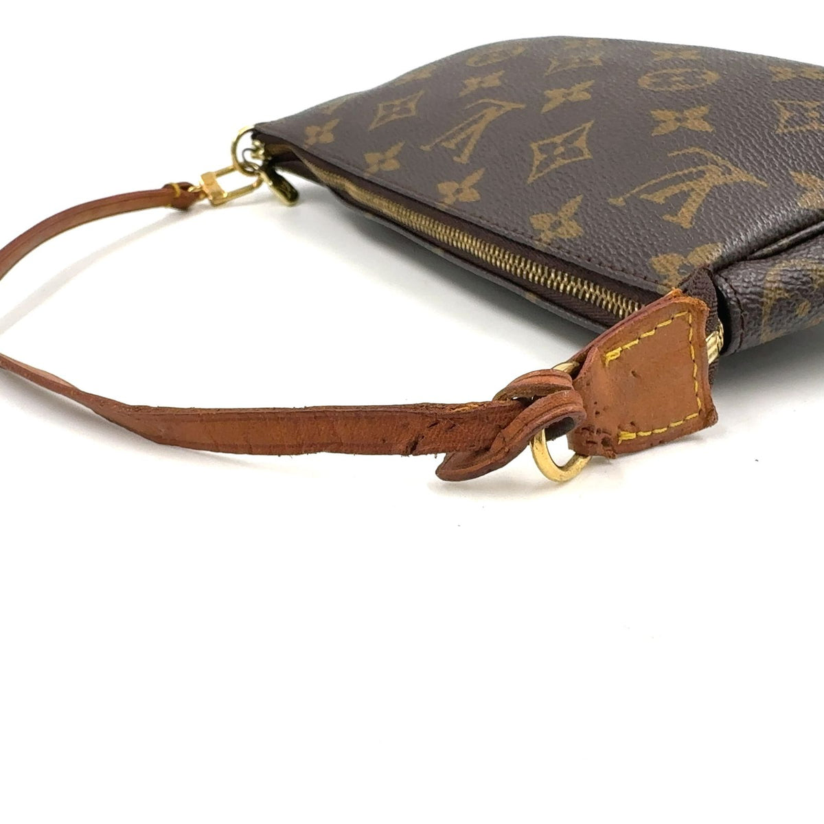 Louis Vuitton Pochette Accessoires Monogram Leather Brown Light Handbag Gold — view 5