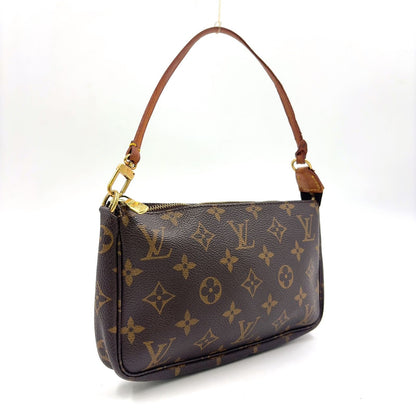 Louis Vuitton Pochette Accessoires Monogram Leather Brown Light Handbag Gold — view 2