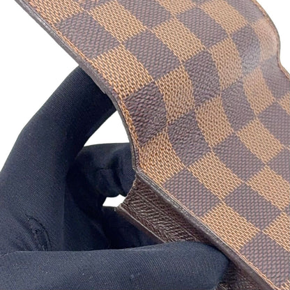 Louis Vuitton Envelope Business Card Holder Damier Ebene Leather Brown Case — view 7
