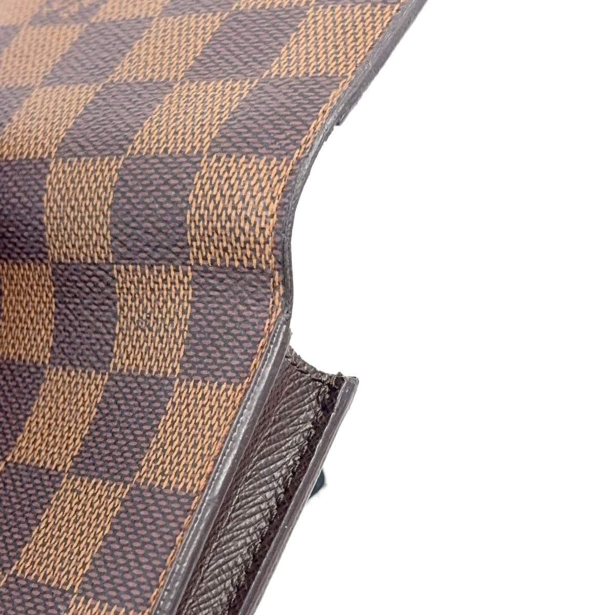 Louis Vuitton Envelope Business Card Holder Damier Ebene Leather Brown Case — view 8