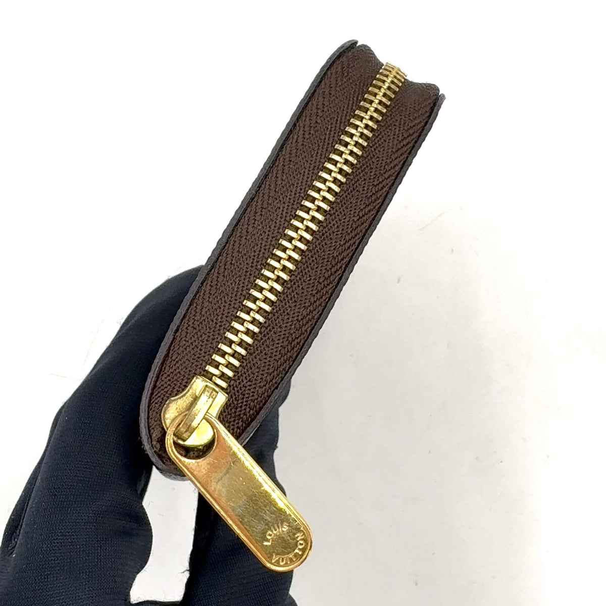 Louis Vuitton Zippy Coin Purse Monogram Leather Brown Gold — view 5