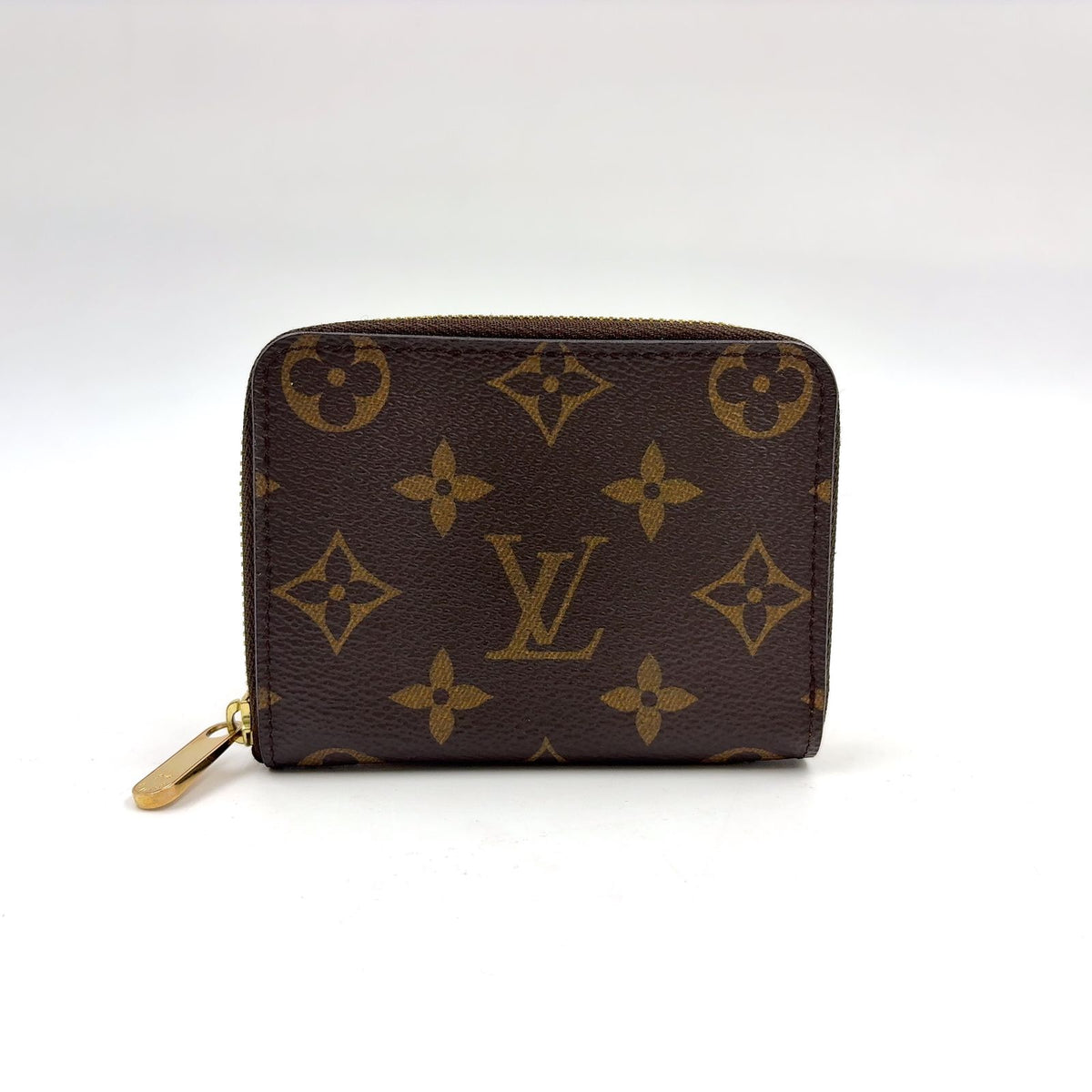 Louis Vuitton Zippy Coin Purse Monogram Leather Brown Gold