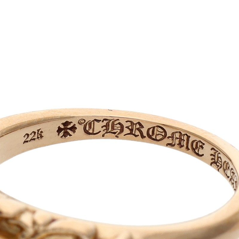 Chrome Hearts Babyclsc P D Baby Classic Floral Cross Pave Diamond Gold Ring — view 3