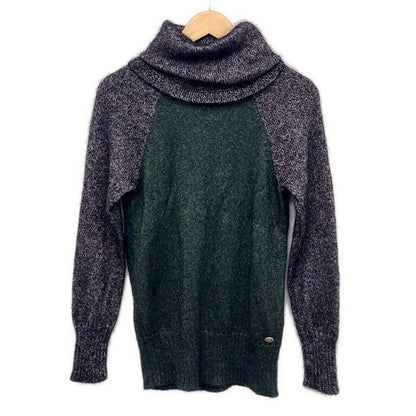 Chanel Long Sleeve Sweater M Dark Green Purple Multi