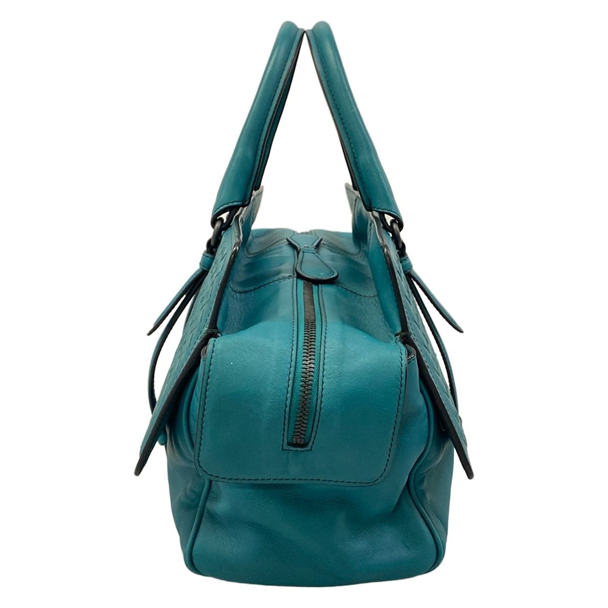 Bottega Veneta Handbag Intrecciato Blue Green Leather — view 4