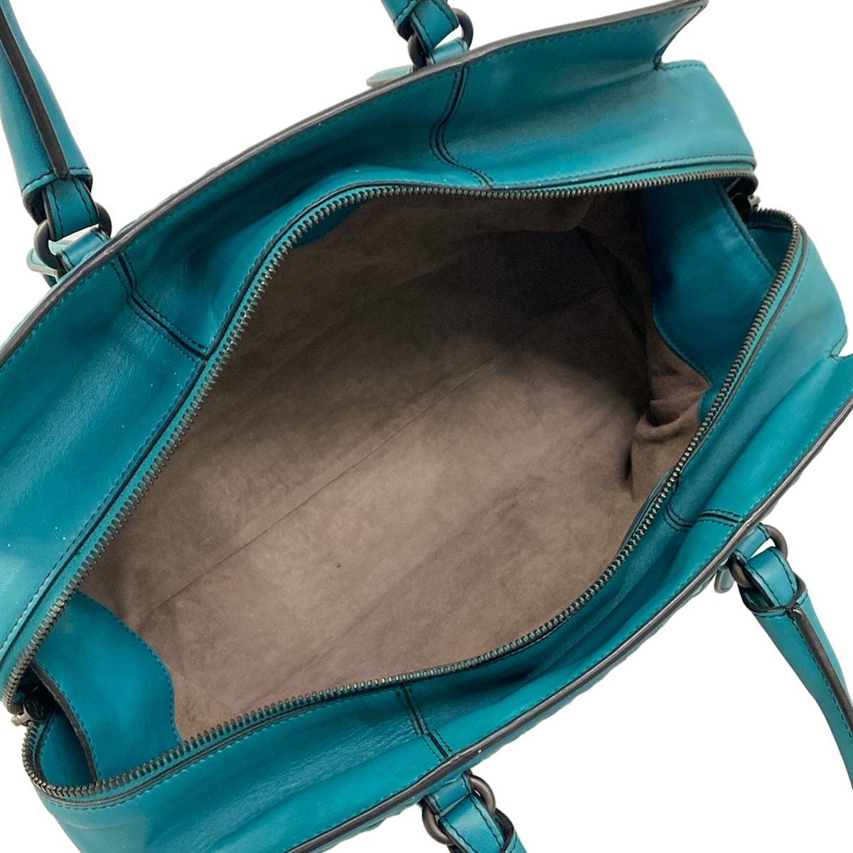 Bottega Veneta Handbag Intrecciato Blue Green Leather — view 7