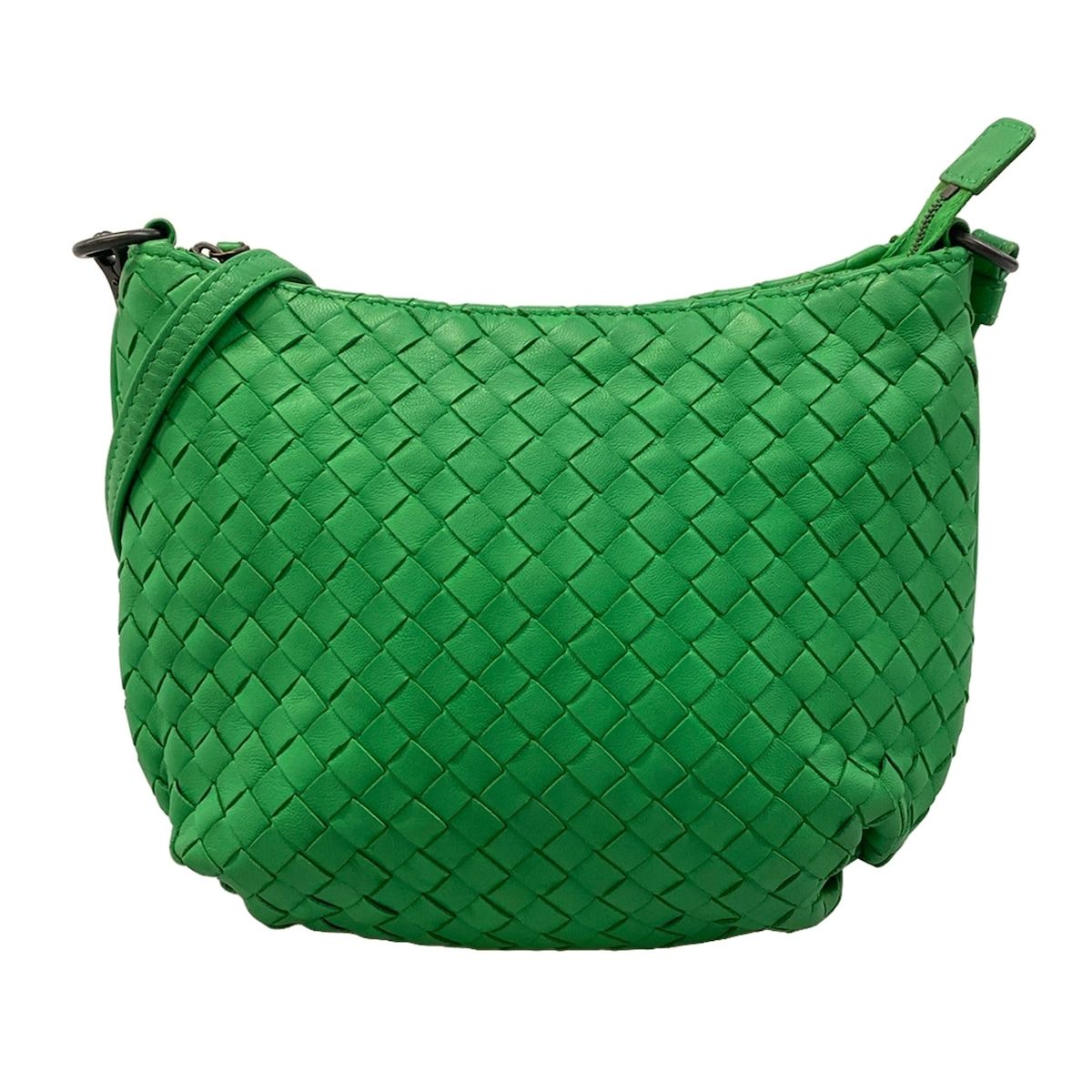Bottega Veneta Shoulder Bag Intrecciato Green Leather