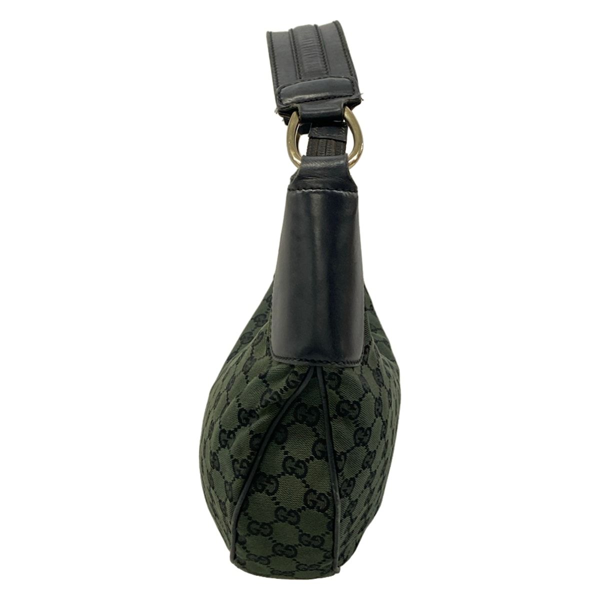 Gucci Handbag GG Pattern Green Black Leather — view 4