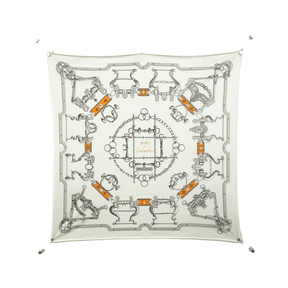 Hermes Mors Et Gourmettes Smooth Carre Scarf