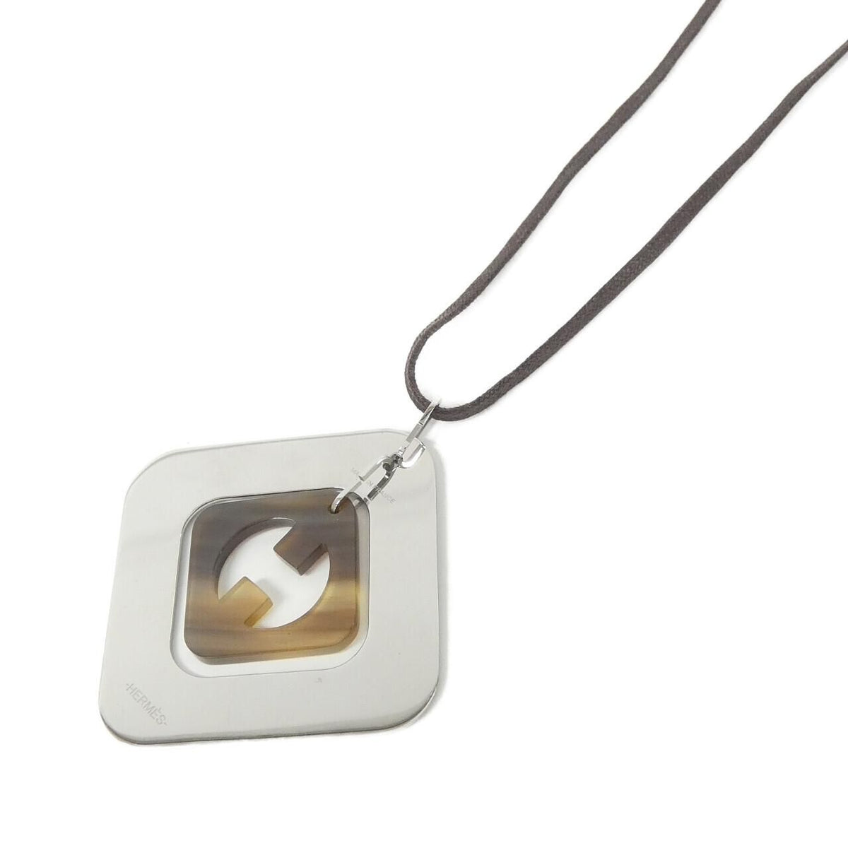 Hermes Perforation Necklace Silver — view 3