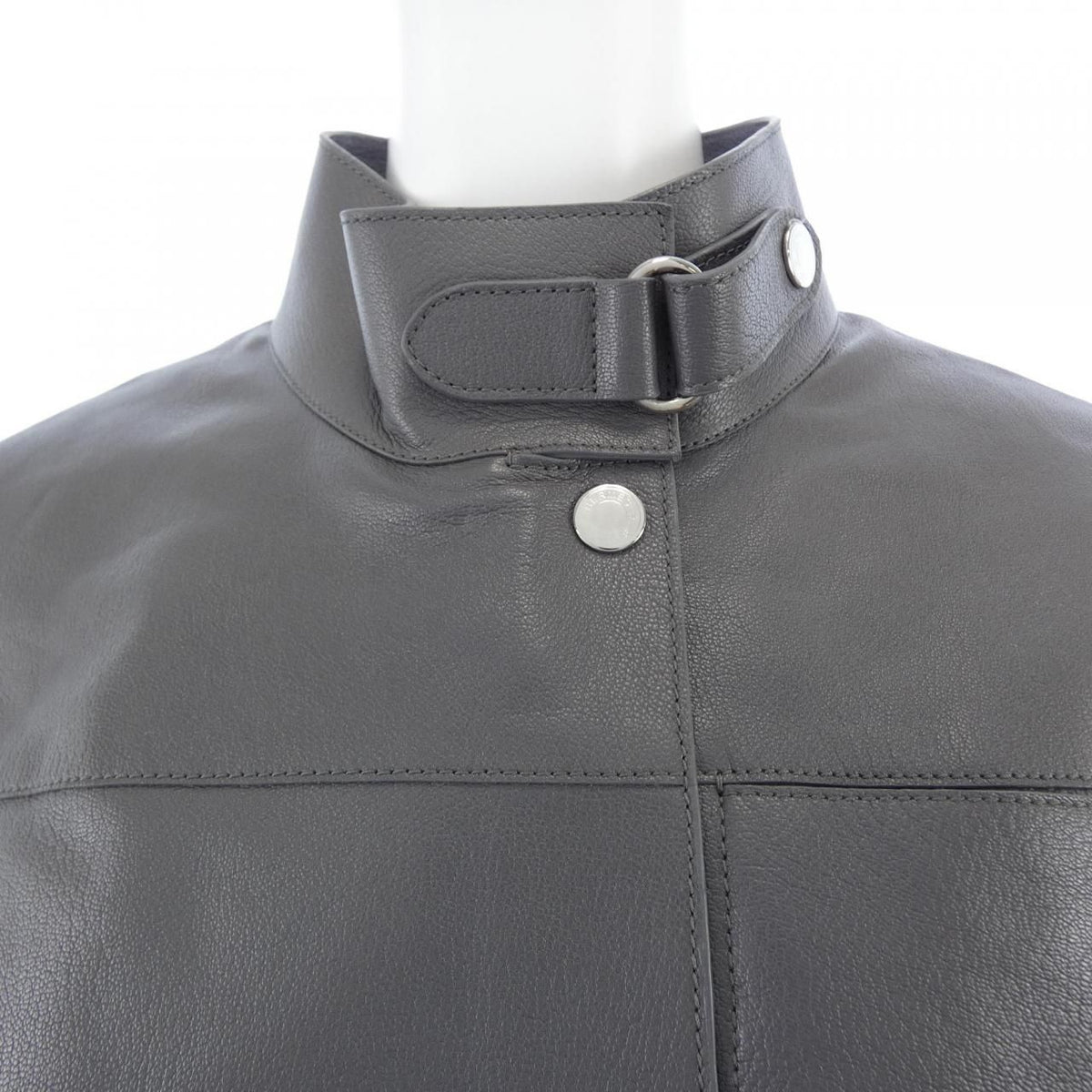 Hermes City Cartouche Clou de Selle Leather Jacket — view 5