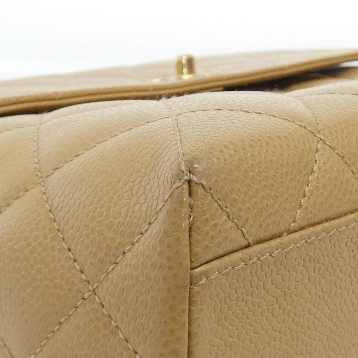 Chanel Vintage Bag Handbag Beige — view 3