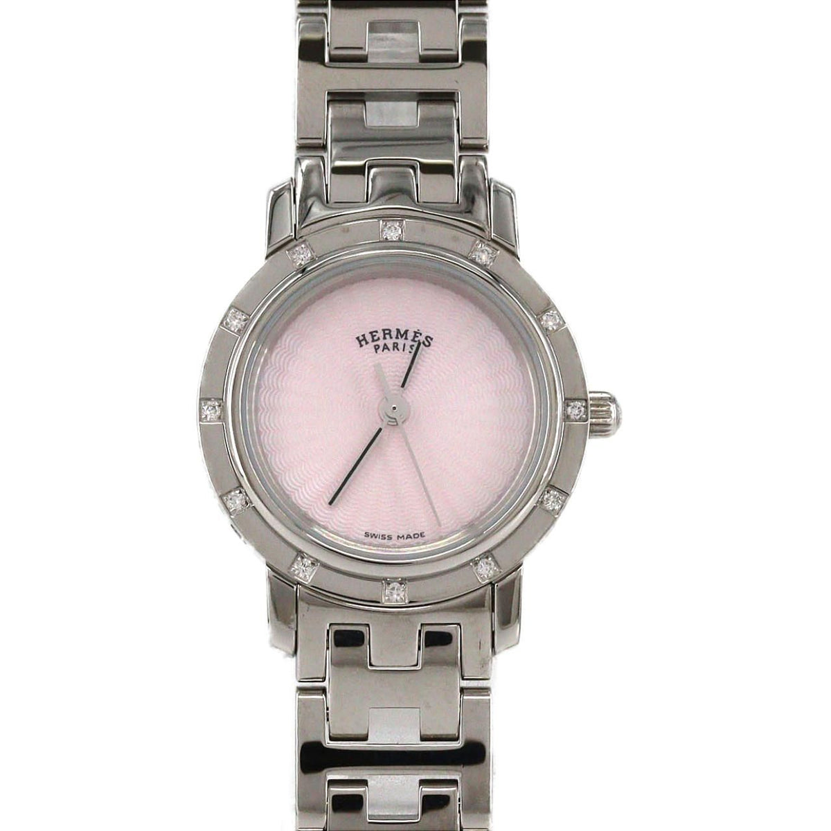 Hermes Clipper Nacre SS Quartz Watch