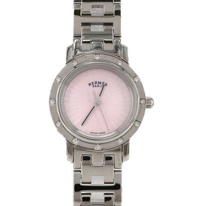 Hermes Clipper Nacre SS Quartz Watch