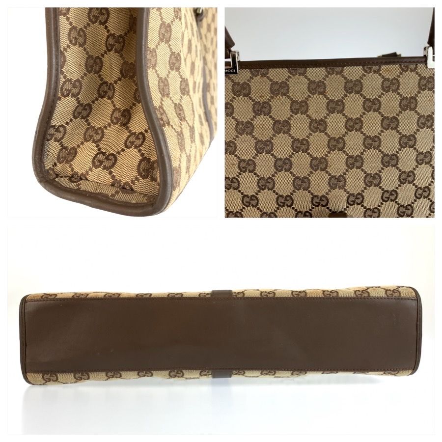 Gucci Jackie Brown Beige Silver GG Canvas Tote Bag — view 7