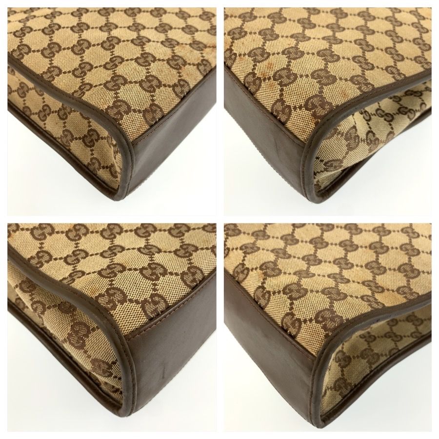 Gucci Jackie Brown Beige Silver GG Canvas Tote Bag — view 4