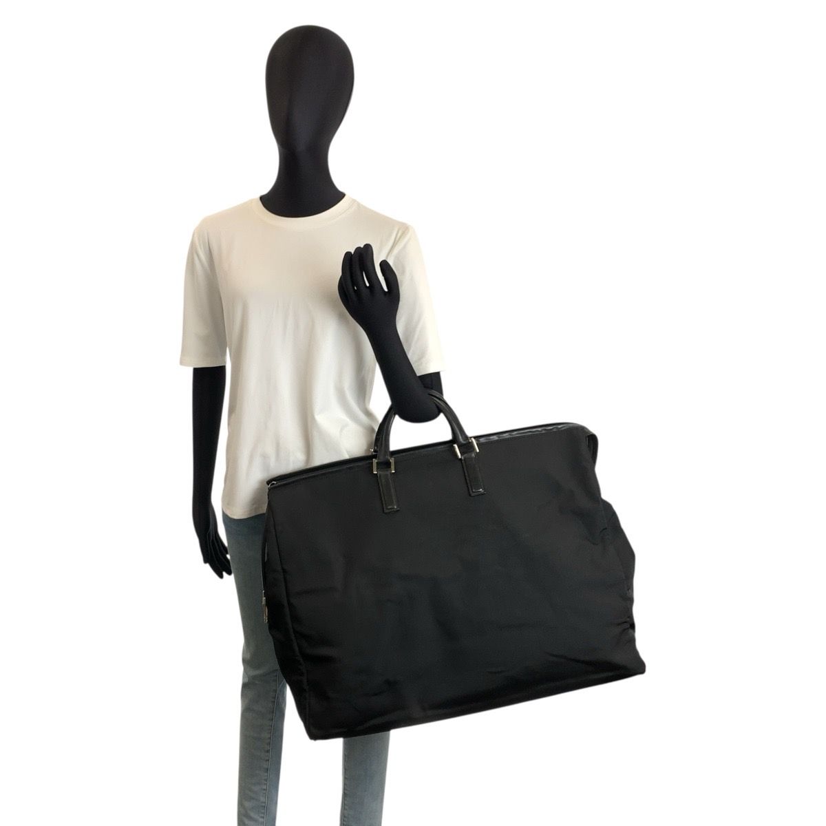Gucci Black Silver Nylon 012 Boston Bag — view 7
