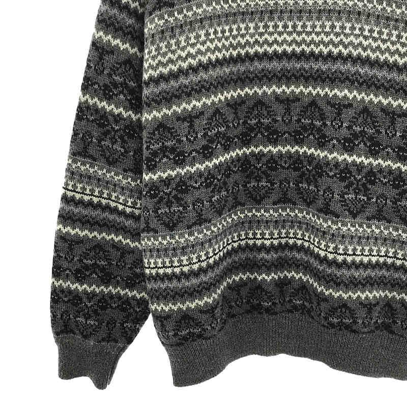 Balenciaga Fair Isle Over Wool Knit Pullover Black Sweater S — view 3