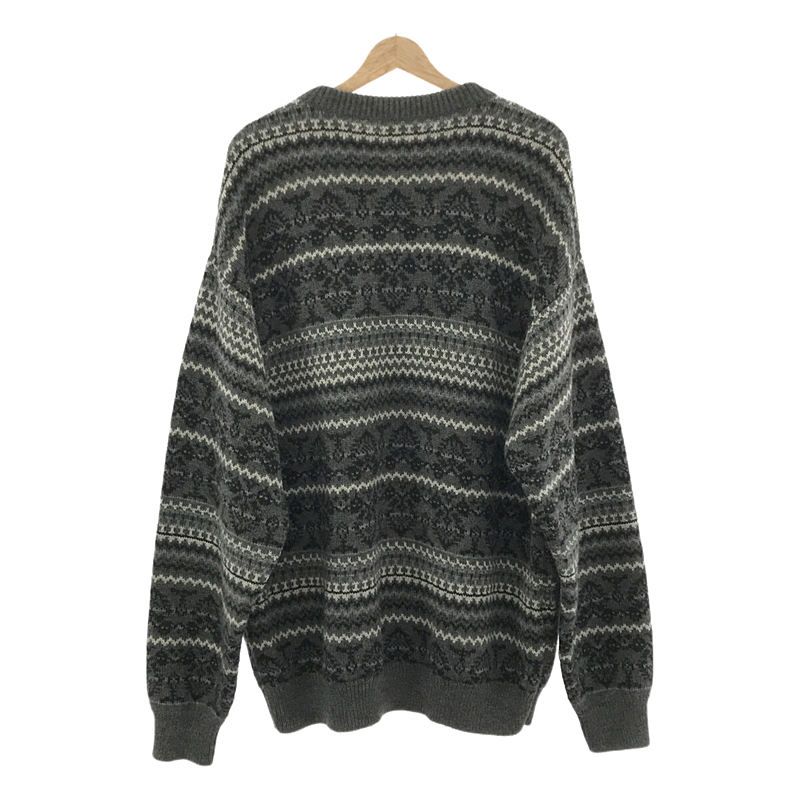 Balenciaga Fair Isle Over Wool Knit Pullover Black Sweater S — view 4