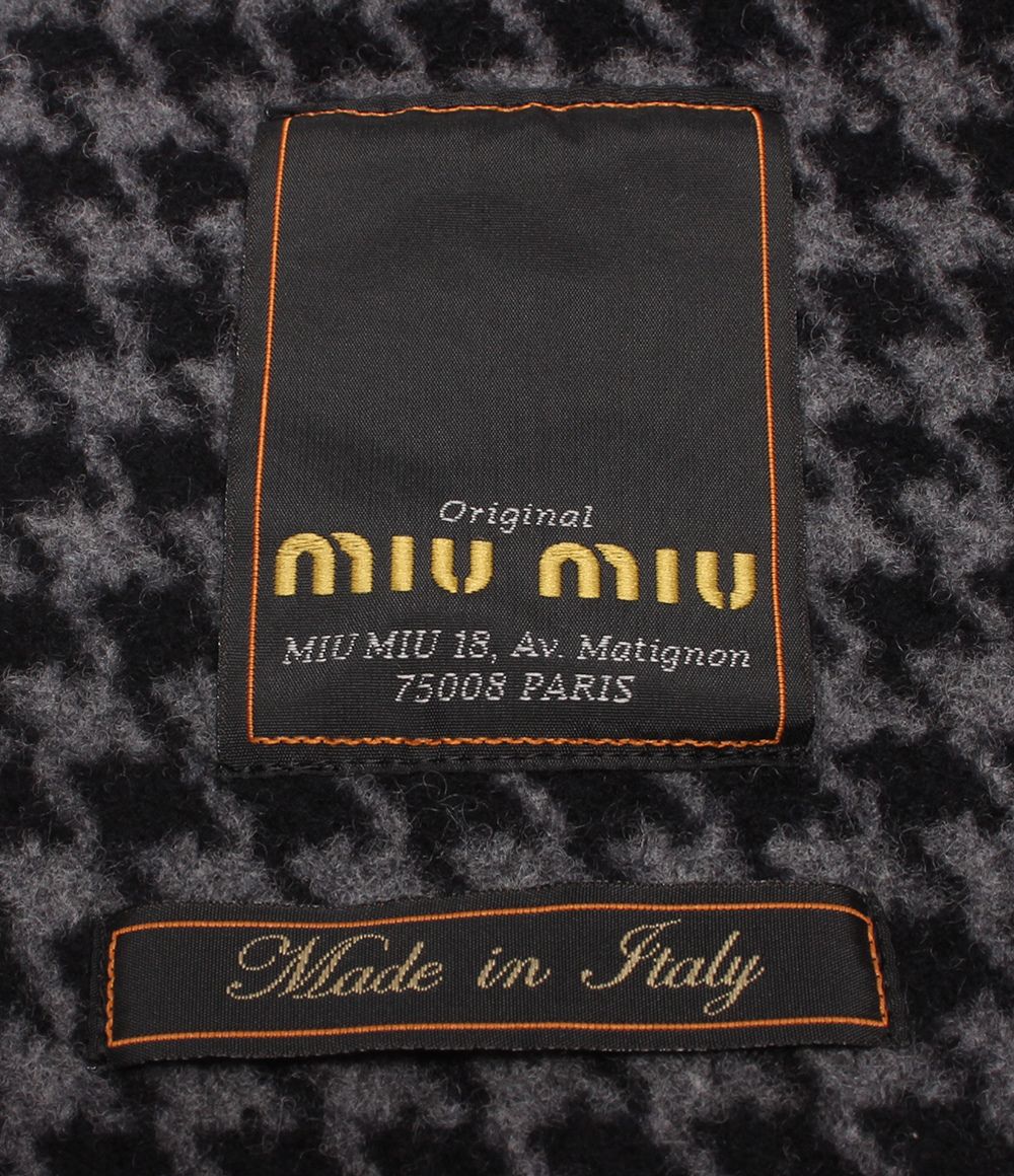 Miu Miu Scarf Houndstooth Plaid — view 4