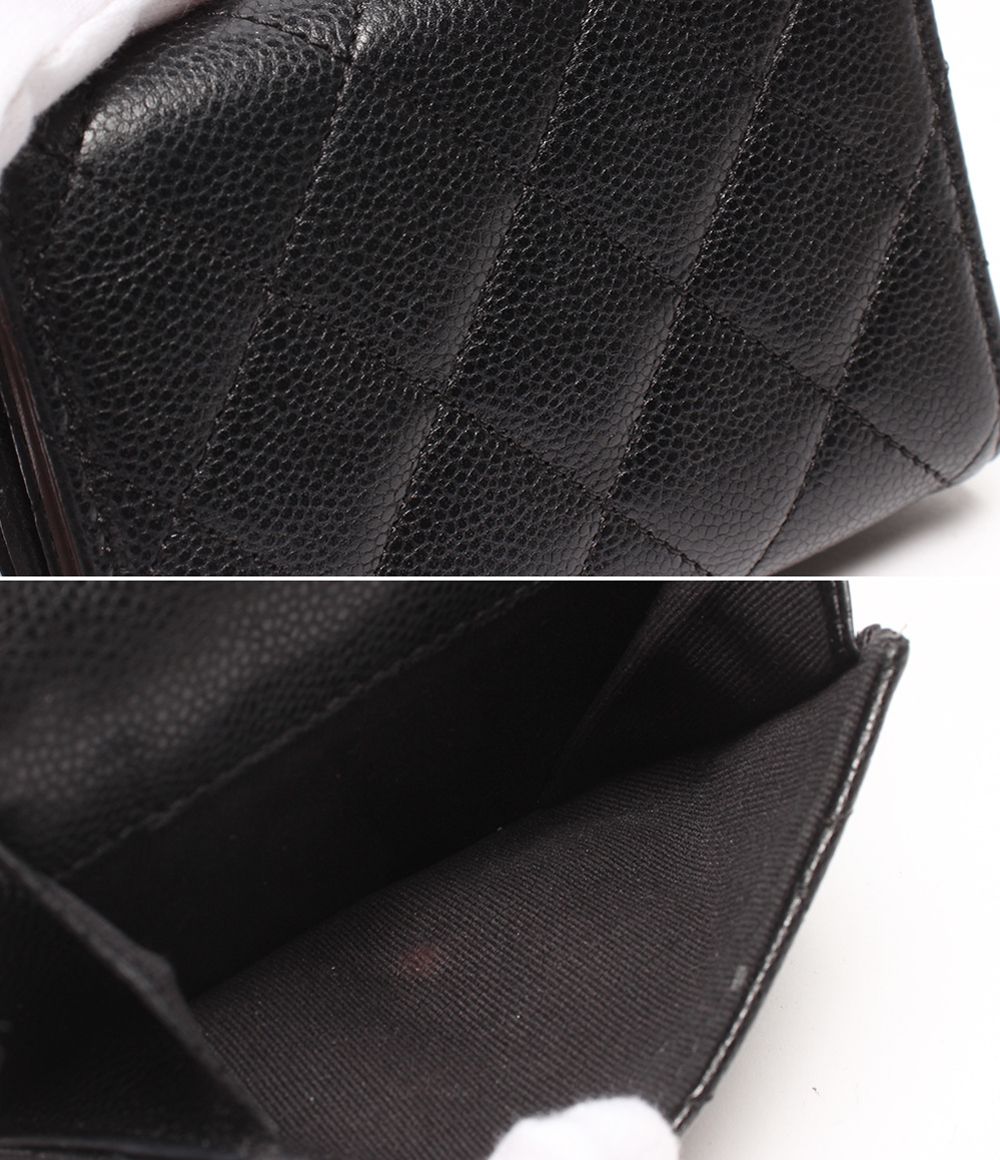 Chanel Trifold Wallet Gold Quilted Caviar Leather — view 8