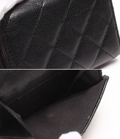 Chanel Trifold Wallet Gold Quilted Caviar Leather — view 8