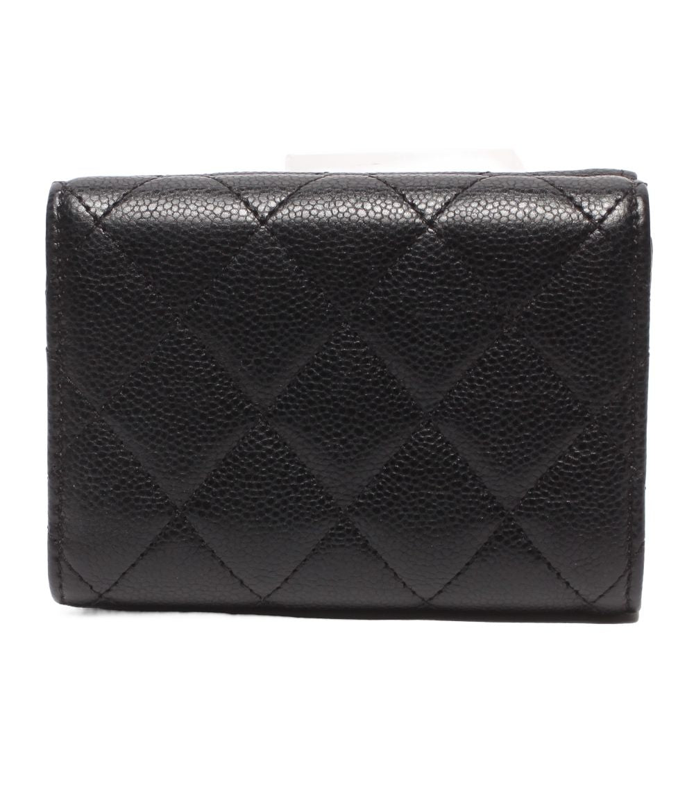 Chanel Trifold Wallet Gold Quilted Caviar Leather — view 2