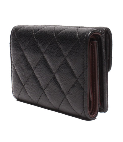 Chanel Trifold Wallet Gold Quilted Caviar Leather — view 3