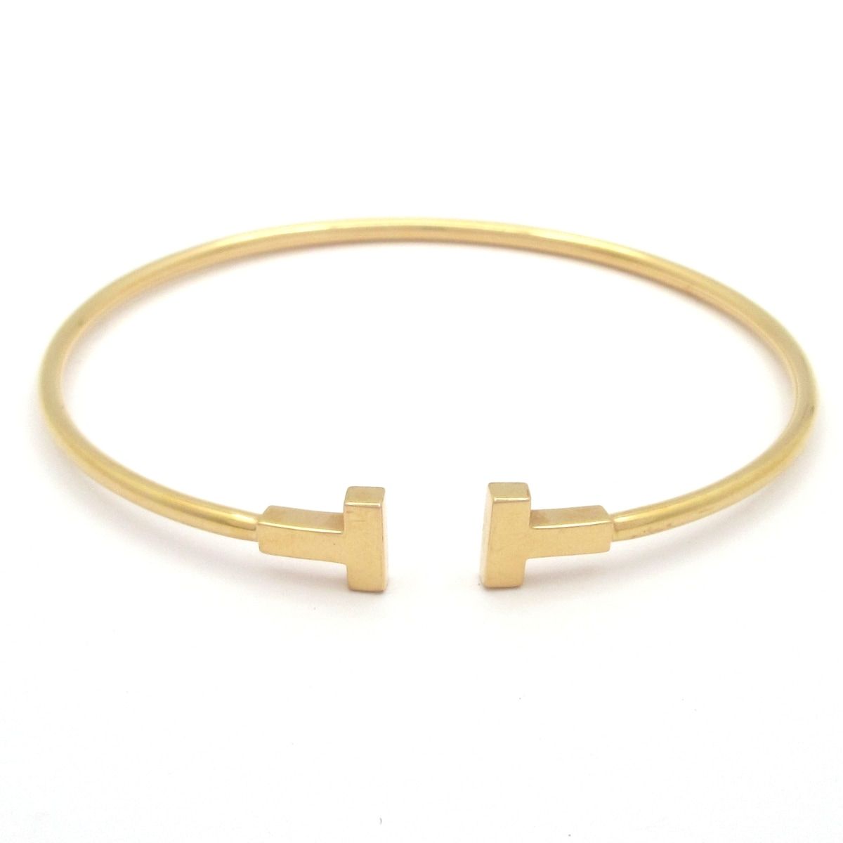 Tiffany & Co Bangle T Narrow Wire Bracelet 18k Pink Gold