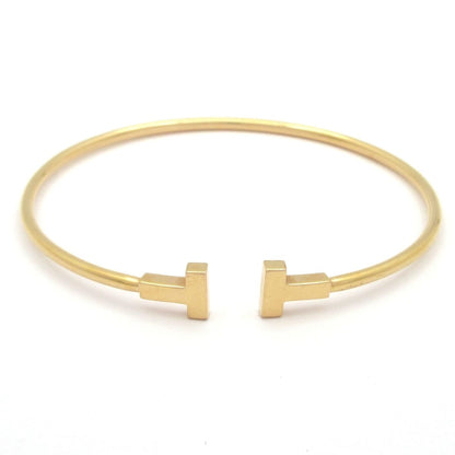 Tiffany & Co Bangle T Narrow Wire Bracelet 18k Pink Gold
