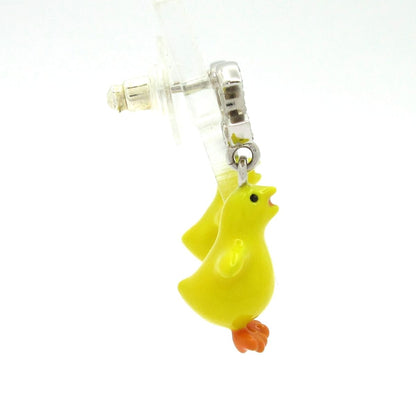 Chanel Earrings Silver Yellow Clear Chick CC Logo — view 2