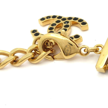 Chanel Necklace CC Logo Leather Gold Black Key — view 4