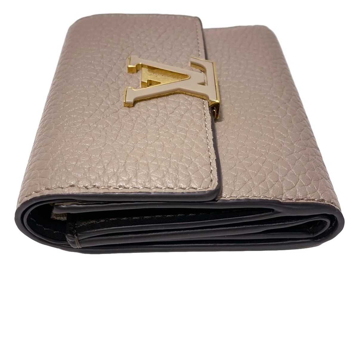 Louis Vuitton Trifold Wallet Capucines Portefeuille XS Galet Leather Cowhide — view 7