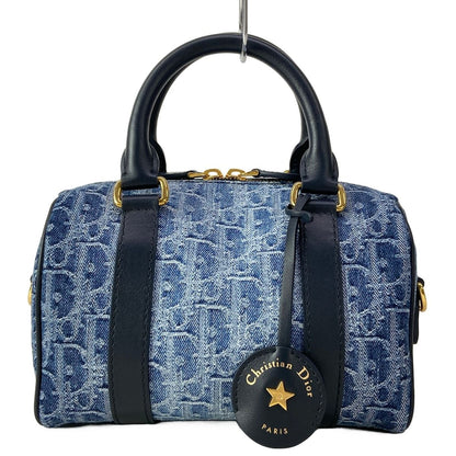 Dior Handbag Blue Dark Navy Oblique Star Leather