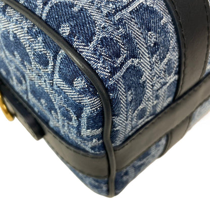 Dior Handbag Blue Dark Navy Oblique Star Leather — view 7