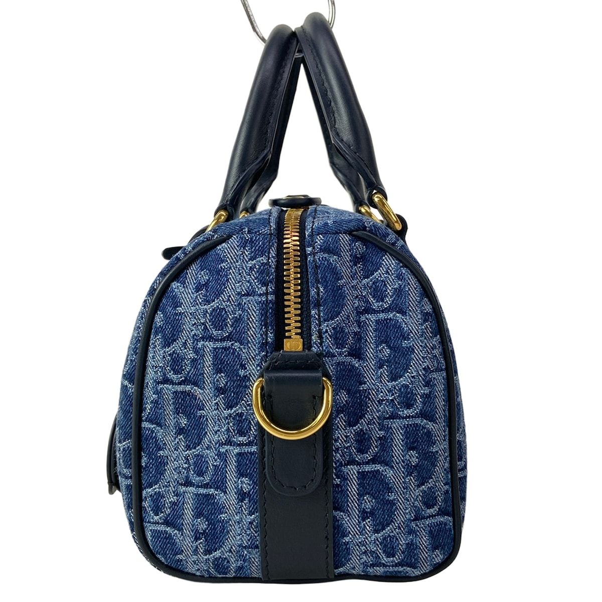 Dior Handbag Blue Dark Navy Oblique Star Leather — view 4