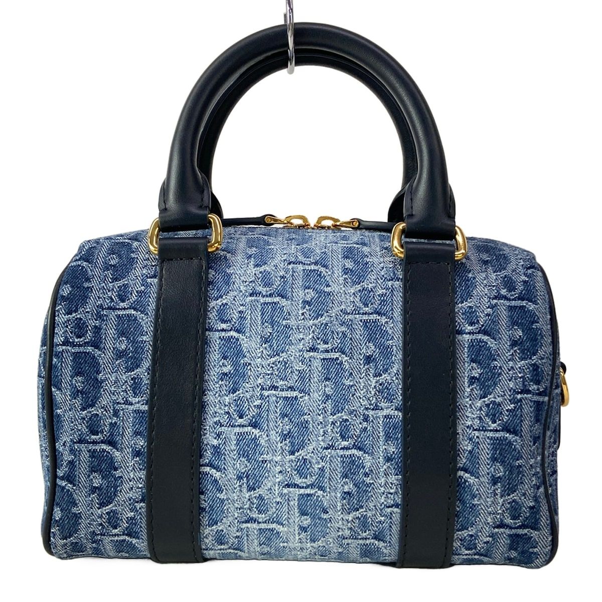 Dior Handbag Blue Dark Navy Oblique Star Leather — view 3