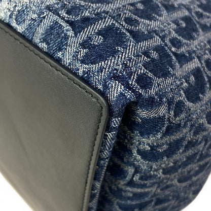 Dior Tote Bag Toujours Medium Blue Dark Navy Denim Oblique — view 8