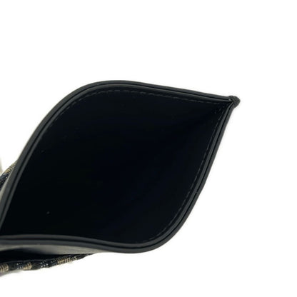 Dior Card Case Black Navy White Oblique Leather — view 3