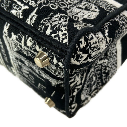 Dior Handbag Lady D-lite Medium Bag Black White Gold — view 6