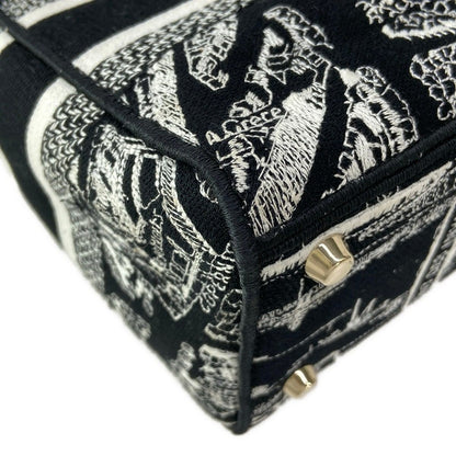 Dior Handbag Lady D-lite Medium Bag Black White Gold — view 7
