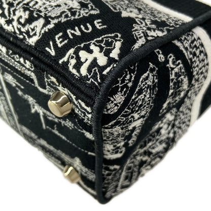 Dior Handbag Lady D-lite Medium Bag Black White Gold — view 8