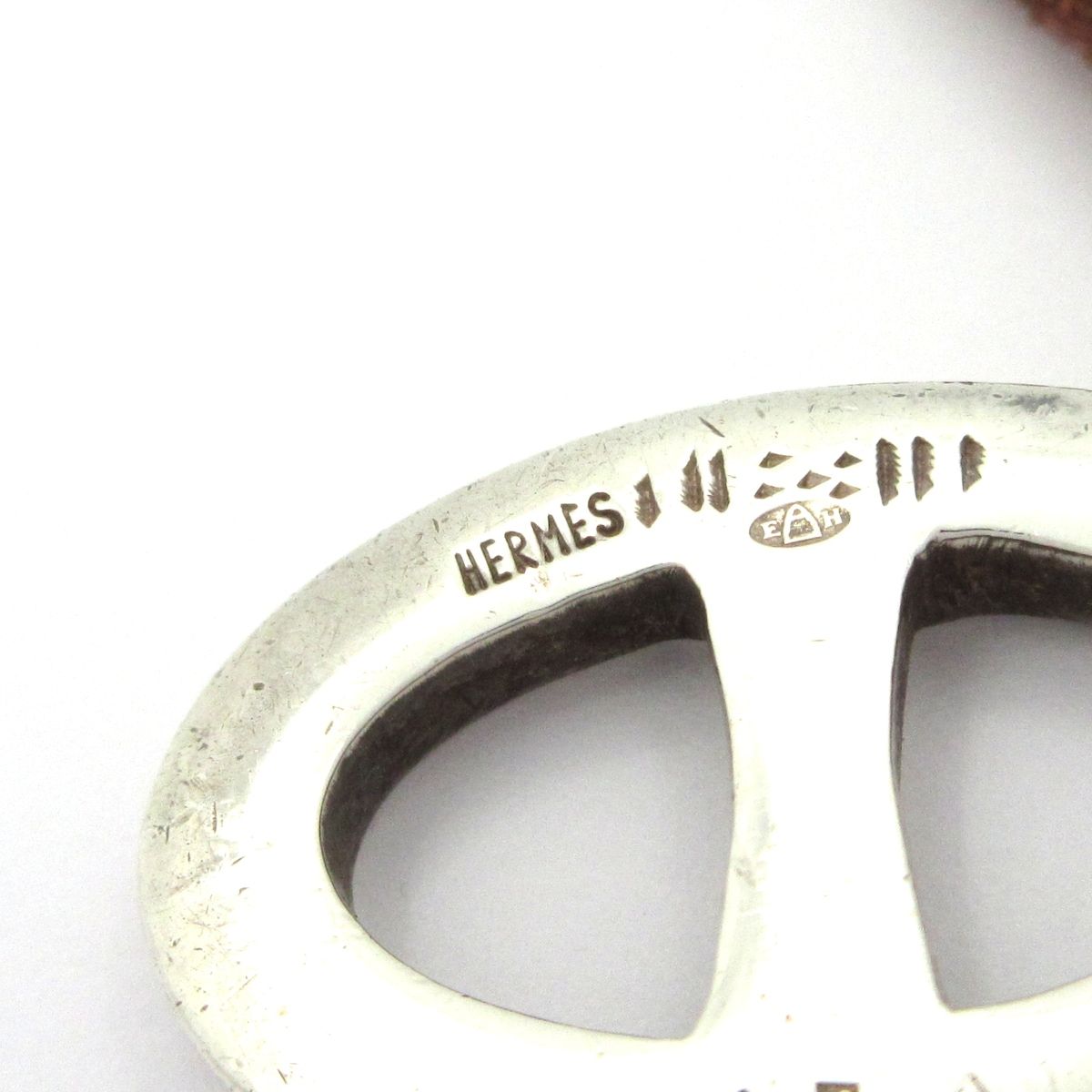 Hermes Choker Touareg Leather Silver Brown Necklace — view 5