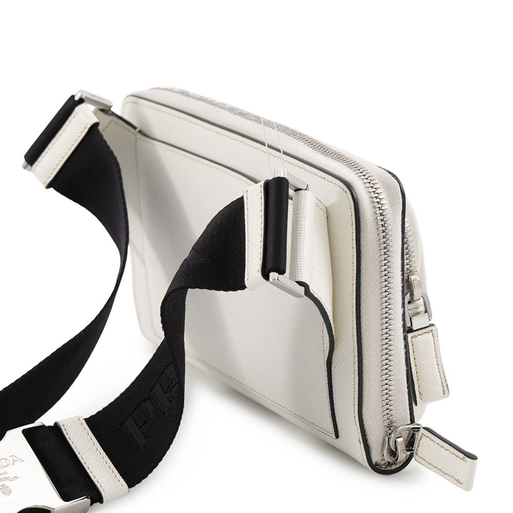 Prada Belt Bag Saffiano Triangle Logo White — view 3