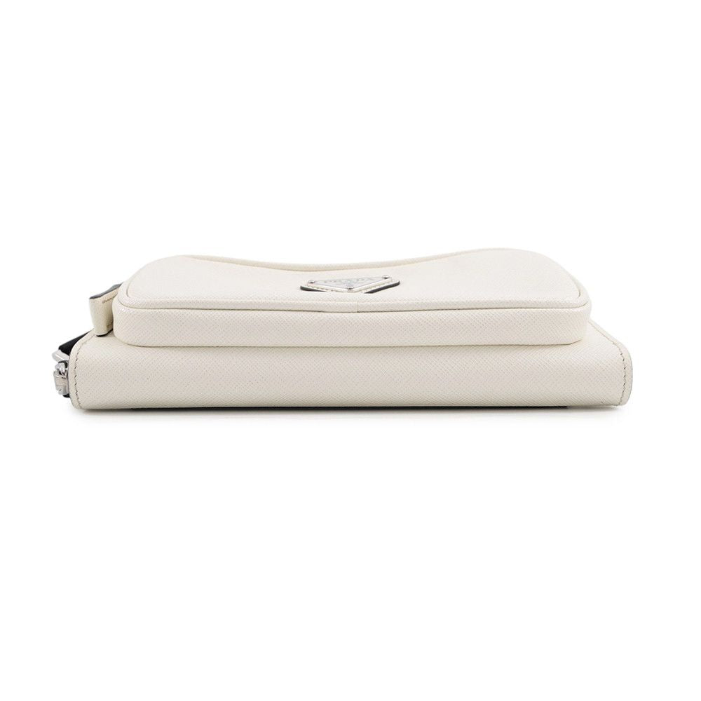 Prada Belt Bag Saffiano Triangle Logo White — view 4