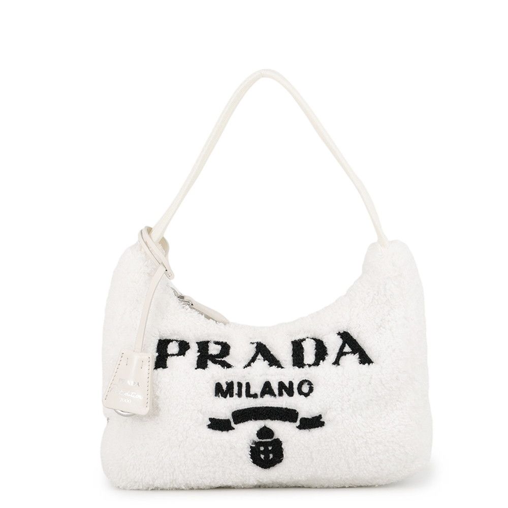 Prada Re Edition 2000 Terry Mini Bag Black White