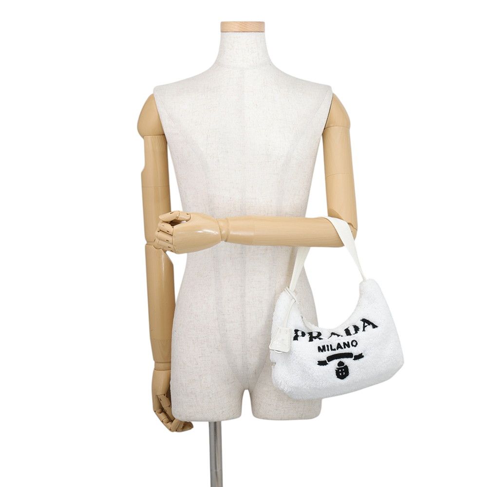 Prada Re Edition 2000 Terry Mini Bag Black White — view 4