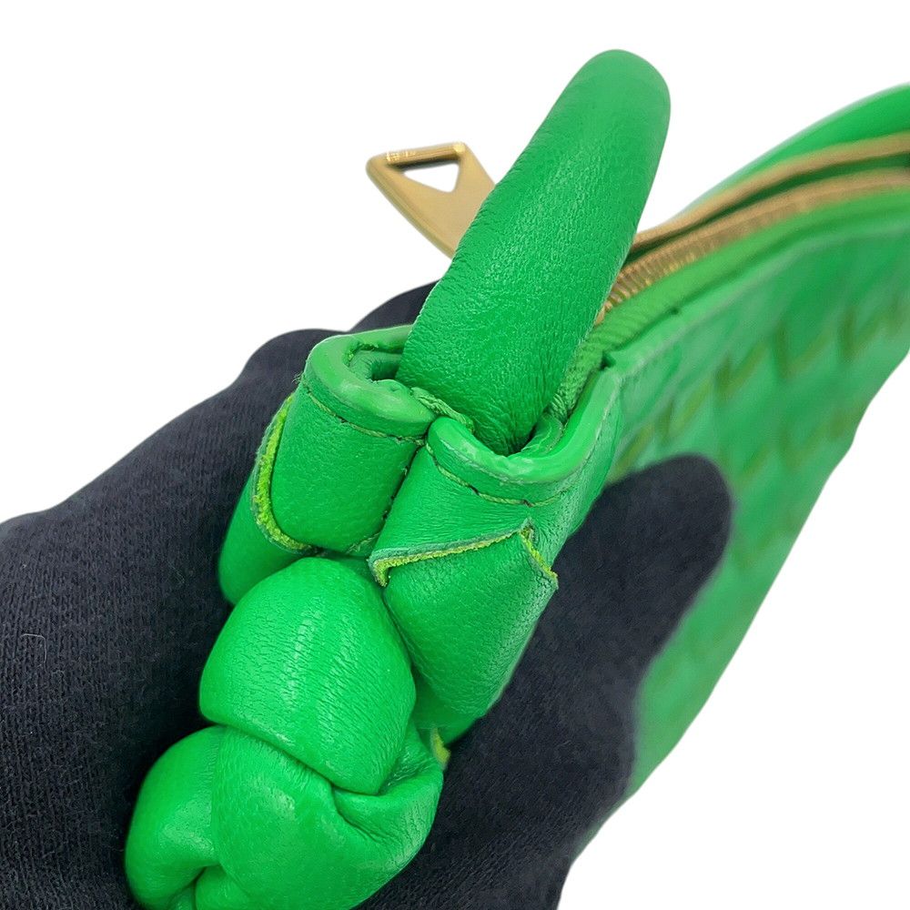 Bottega Veneta Handbag Intrecciato Small Turn Pouch Lambskin Green — view 8
