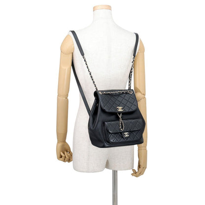 Chanel Backpack Quilted CC Logo Small Lambskin Black — view 4